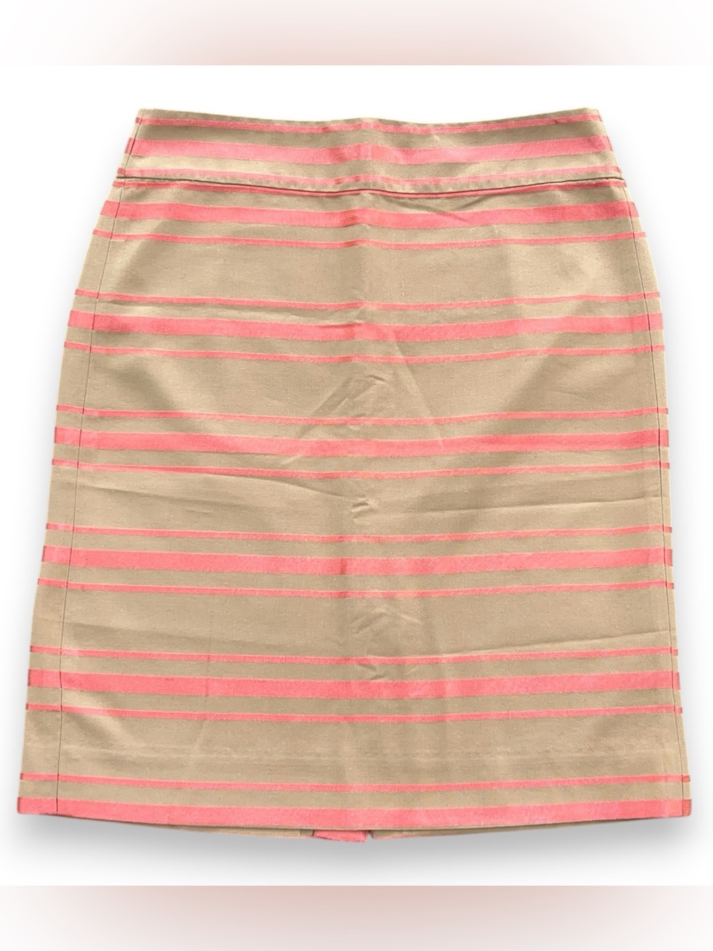 J. Crew Pink And Taupe Striped Mini Skirt Women's Size 2 Zipper Closure